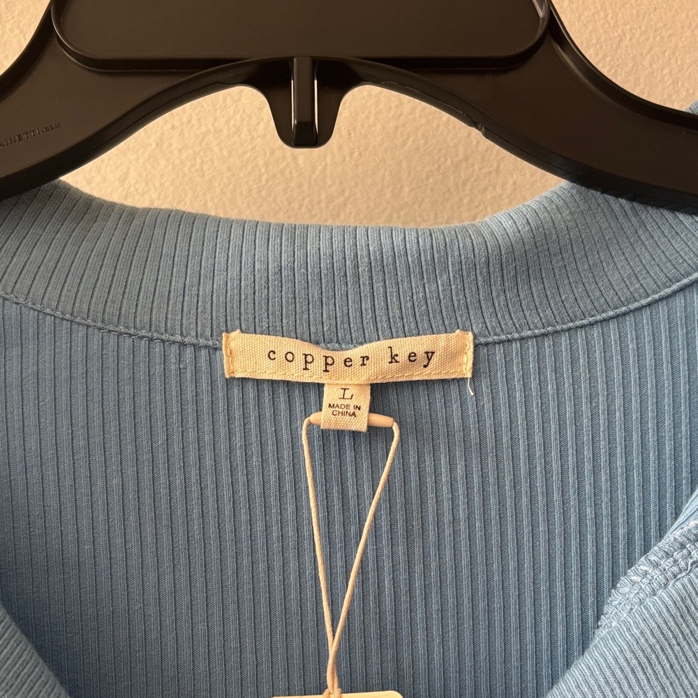 Copper Key Light Blue Ribbed Dress - Picture 2 of 3